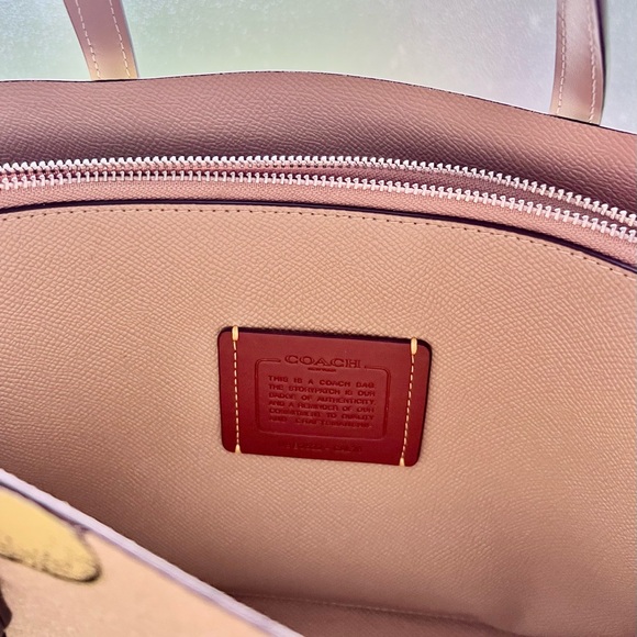 Coach Mollie Lemon Print Tote Bag - Yellow and Cream - Picture 6 of 6